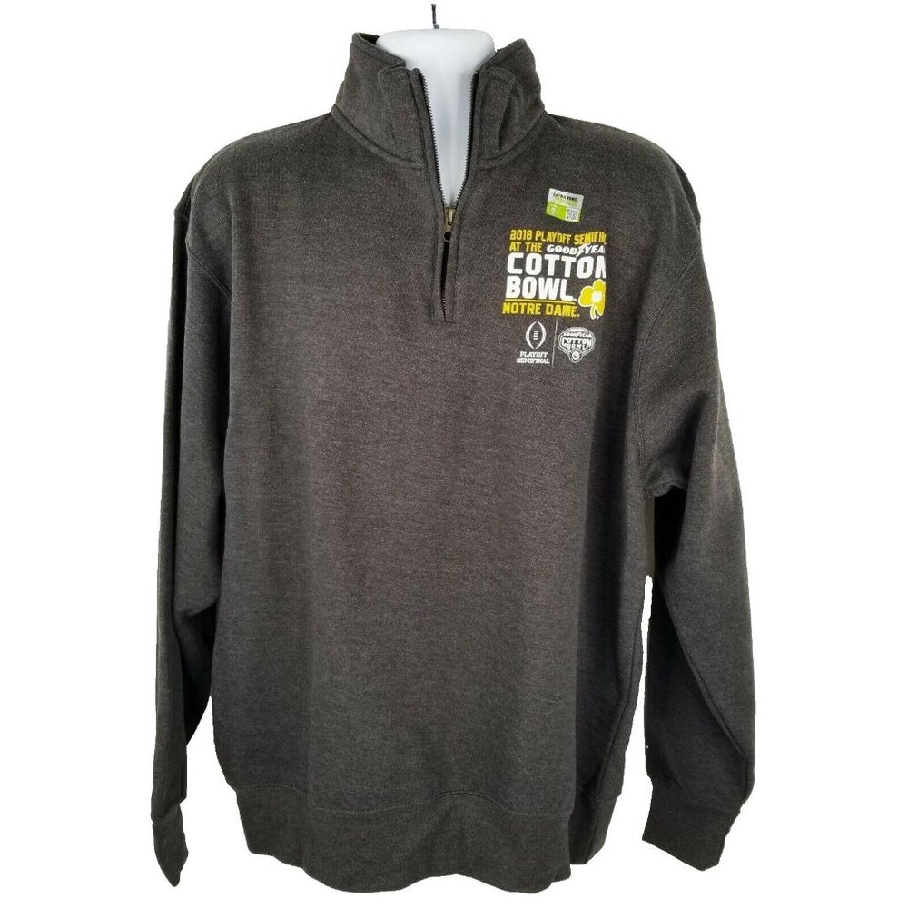 Blue 84 Notre Dame 2018 Cotton Bowl Mens L Quarter Zip Sweatshirt Fighting Irish